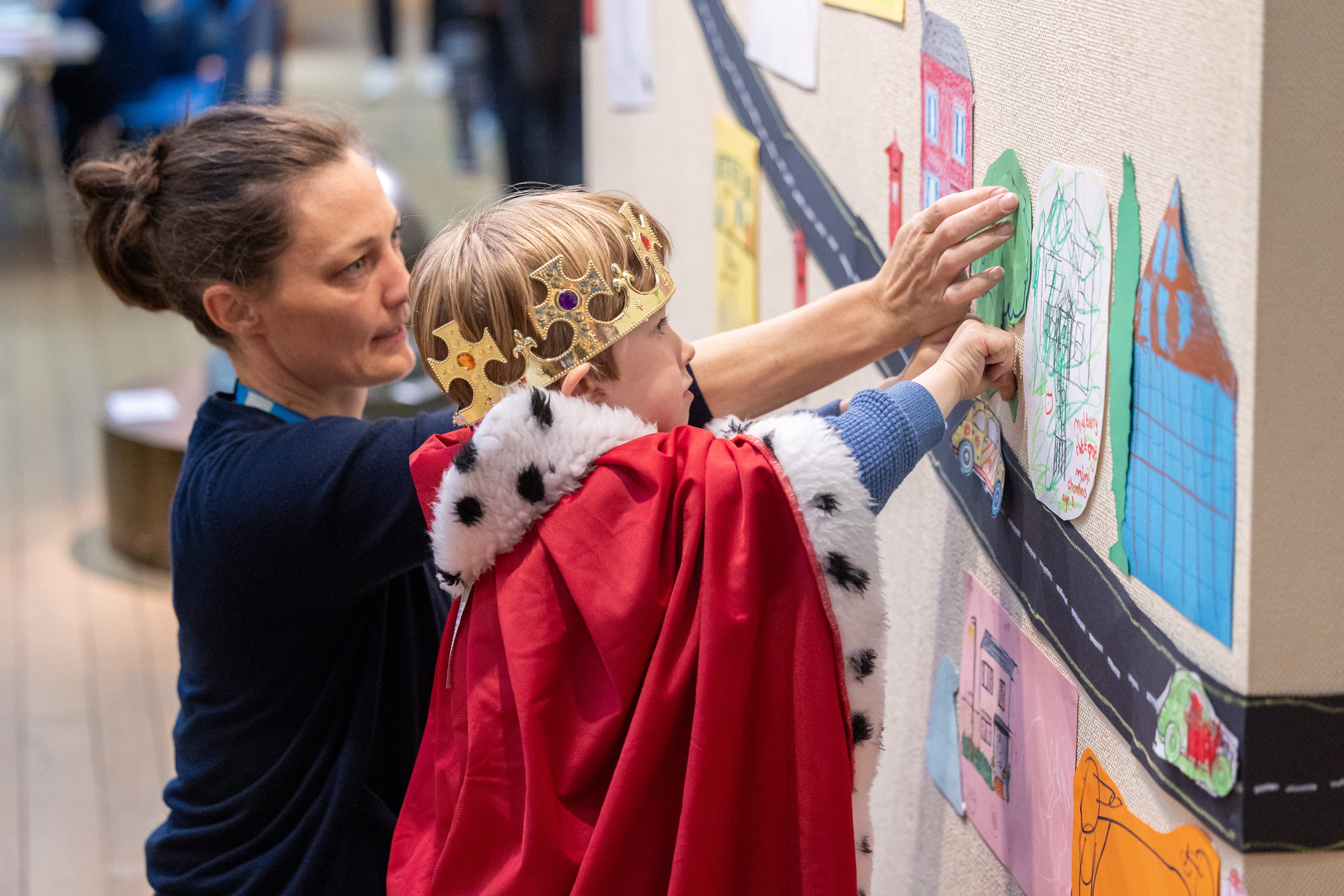 A child taking part in an activity at Victoria Art Gallery