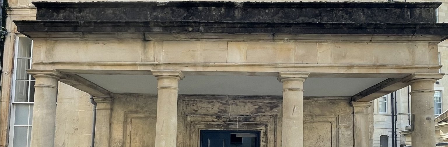 Hetling Room portico - Bath Medical Museum entrance