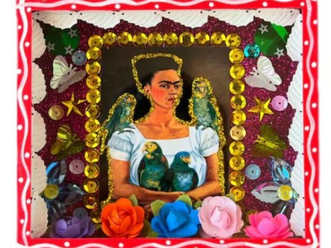 Matchbox portrait of Frida Kahlo